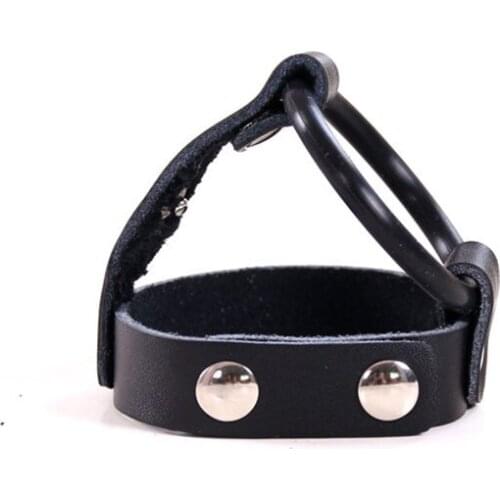 Adult supplies Penis Ring Leather Material JJ Ring Replacement Toy Male Electric Chain Penis Ring Adult Game Products