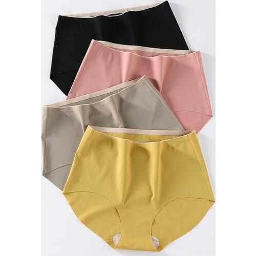 Ice Silk Seamless Panties New Cotton Underwear Sexy Woman Briefs Mulberry Silk Antibacterial Underpants Dropshipping 3 Pcs/set