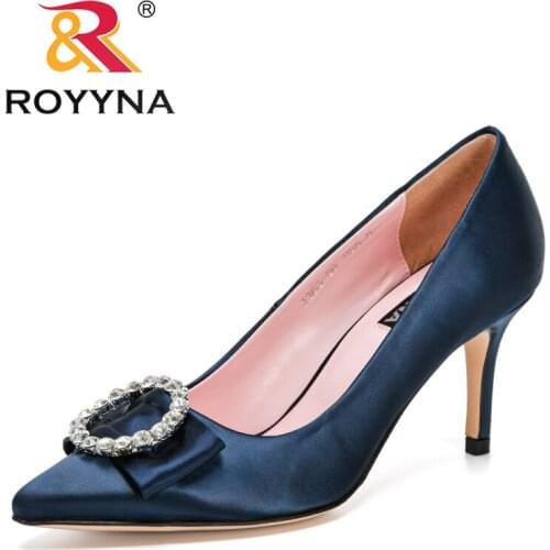 ROYYNA 2021 New Designers High Heels Women Pumps Pointe Shoes Spring Summer Shoes Woman Shoes Wedding Office Shoes Feminimo