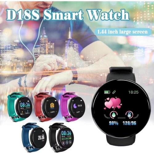 D18S BT4.0 Smart Watch Sleep Fitness Waterproof Watch 1.44 Inch Upgraded Screen Outdoor Sports Smartwatch for Android iOS Phones