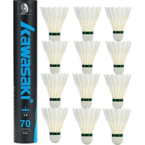 12Pcs/lot Kawasaki King 20 70 Badminton duck Feather Shuttlecock Speed 77 Durable Badminton Ball for Training Exercise