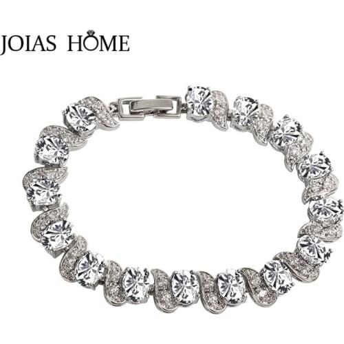JoiasHome Charms Silver 925 Bracelets for Women Jewelry Gemstones Geometry Design AAA Zircon Female Engagement Anniversary Gift