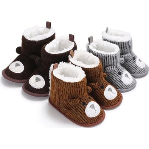 0-1 years old winter men and women baby plus velvet toddler shoes soft bottom