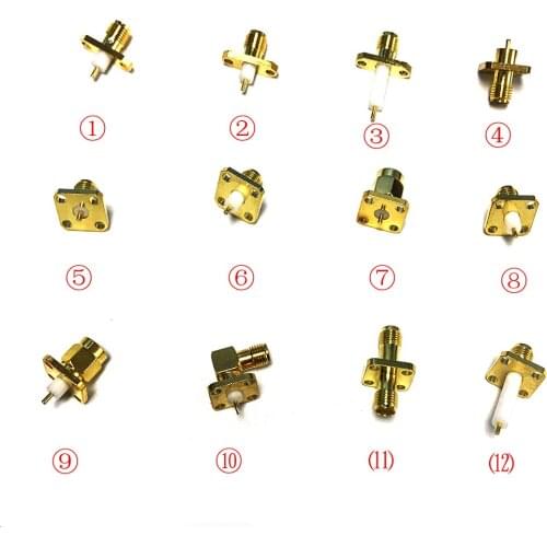 1PC SMA male/ female RF Coax connector panel mount flange chassis solder post wire terminal adapter goldplated wholesale price