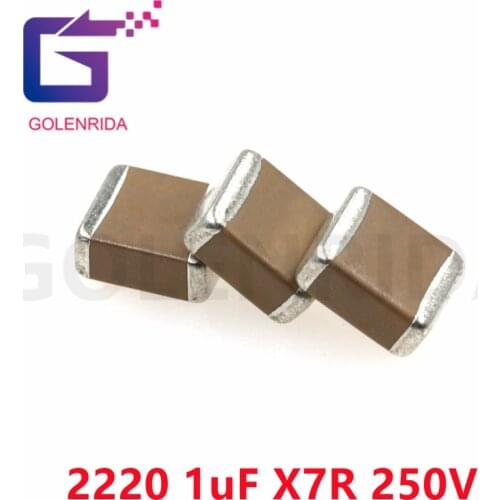 10pcs 2220 5750 1uF 105K 250V X7R 10% SMD Thick Film Chip Multilayer Ceramic Capacitor