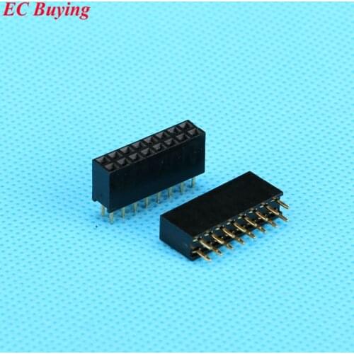 20pcs/lot 2.54mm 2X8 Pin Double Row Female 8P Straight Header Pitch Socket Strip Connector For PCB