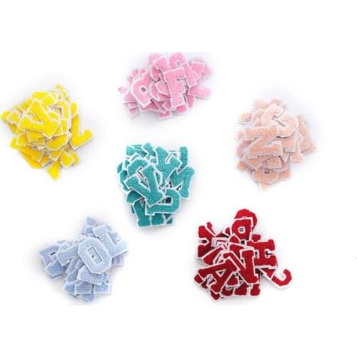 26 English Patches Set Letters Embroidered Iron On Sewing Parches Thermo Stickers Badages Applique For School Clothes