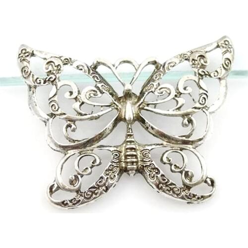 3Pcs 11842 Charms Butterfly Antique Silver Plated Pendants Making DIY Handmade Tibetan Silver Jewelry