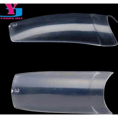 500 PCS Clear French Half False Nails Tips UV Gel Acrylic Nails Salon Decorated Transparent Fake Nail Design 10 Size Beauty Tool