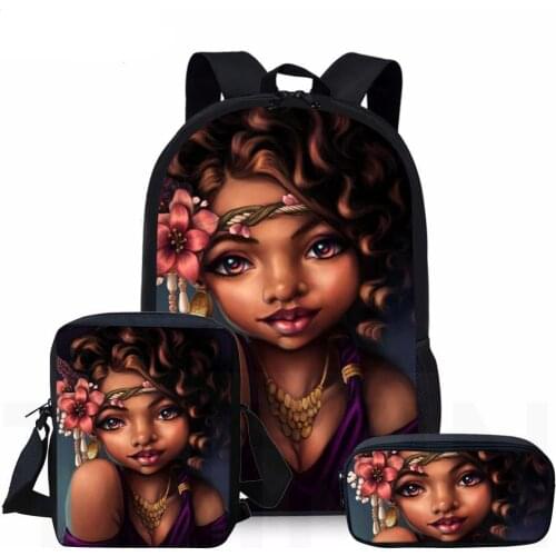 African American Black Art Girls School Bag Fashion Book Bags for Teenagers Boys Backpack Children Daily Mochila Custom