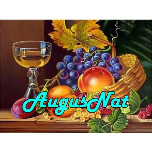Kitchen diamond painting fruits full round daimond embroidery wedding pebble puzzle picture grapes diamant mosaic sticker birds