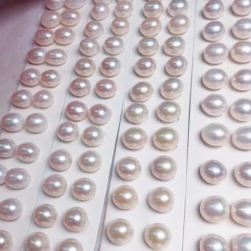 Large Size Drop Pearl 10-10.5mm Natural Freshwater Pearls White Pink Purple Half Hole No Hole Rice Pearls for Jewelry Making