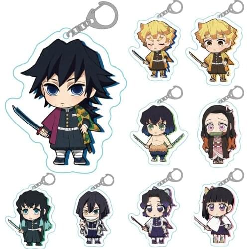 2021 Hot Sale Anime Demon Slayer Keychain Womens Keychain Kimetsu No Yaiba Keychain Cartoon Figure Acrylic Pendant Keyring