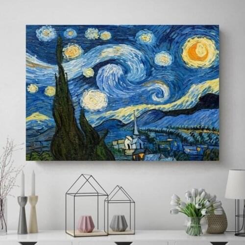 Buildmoc Ideas Pixel Art Mosaic Painting Van Gogh The Starry Night Oil Painting World Masterpiece Building Blocks Kid Toys Gift