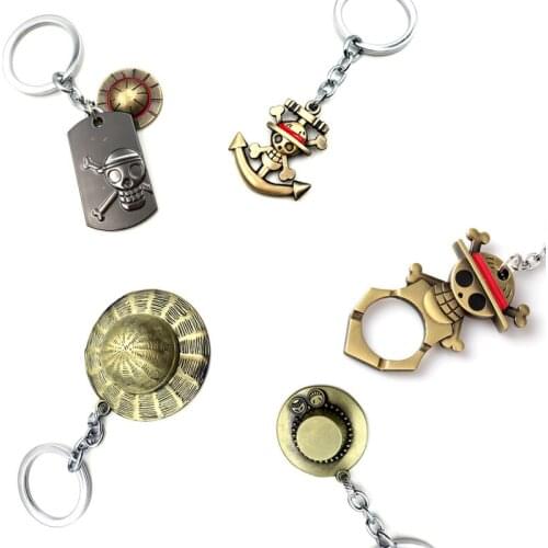 Anime ONE PIECE Luffy Key Chain Metal Key Holder For Women Men Car/Bag Accessory