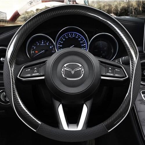 Car Steering-wheels Cover 37 38cm 15" for Mazda6 Atenza Demio Axela/Mazda3 8 CX-3 CX-4 CX-5 CX-8 CX-9 BT-50 Mazda5 MPV Premacy
