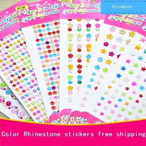 DIY colorful Acrylic crystal stickers decorative stickers Diamond Self-adhesive Rhinestones sticker Childrens toys sticker