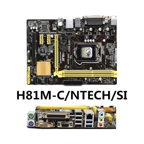 For Asus H81M-C/NTECH/SI M-ATX Motherboard DDR3 LGA1150 VGA DVI