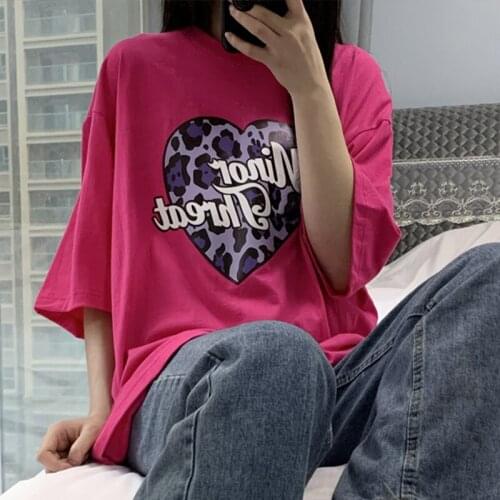 Summer Y2K cartoon letter Harajuku Women T-shirt casual big size loose Ulzzang tops Vintage tees short sleeve ins women Clothing