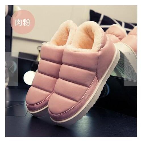 Cotton slippers, feather dots, thickened warm shoes