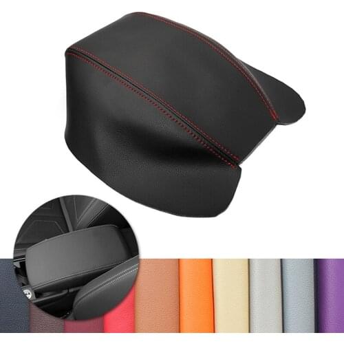 For Audi Q3 2019 Car Interior Center Console Lid Armrest Box Cover Microfiber Leather Decor