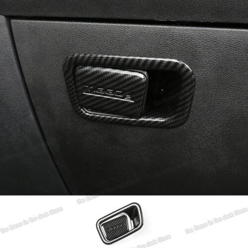 Lsrtw2017 for Chery Tiggo 8 Car Co-pilot Storage Box Switch Frame Trims Carbon Fiber Interior Accessories 2018 2019 2020 auto