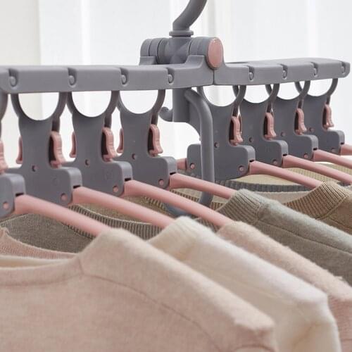 2/1 Pcs Multifunctional Folding Clothes Rack Storage Artifact Multi-layer Shrink Indoor Household Wardrobe Drying Racks