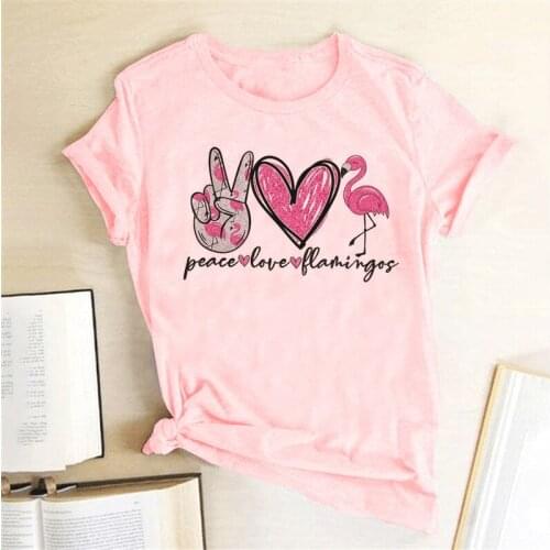 Peace Love Print Fashion Women Elegant Blouse Clothing Vintage Harajuku Graphic Cartoon Cute Tops Streetwear Casual Summer Shirt