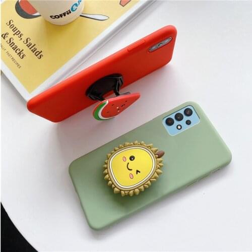 A32 4G 3D Silicone Cartoon Phone Holder Case For Samsung Galaxy A12 A42 A52 A72 A71 A51 A02S M31s M51 Stand Back Cover