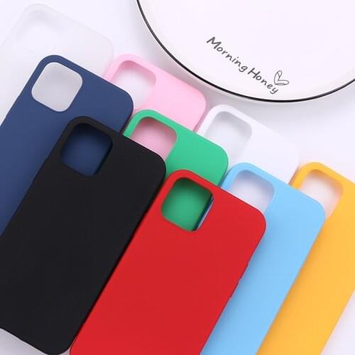 Silicone Solid Color Case for iPhone 12 8Plus 7 6 6S Soft Cover Candy Phone Cases for iPhone 11 XR X XS Max