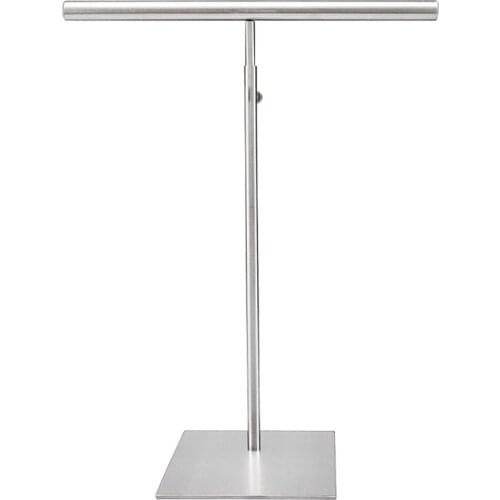 Stainless Steel Silk Scarves Display Rack Adjustable Fashion T-type Handbag Shelf Holder Backpack Wig Purse Display Stand Rack