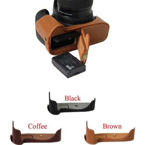 New Genuine Leather Half Body Camera case For Canon 1100D 1200D 1300D Open battery directly dslr camera bag
