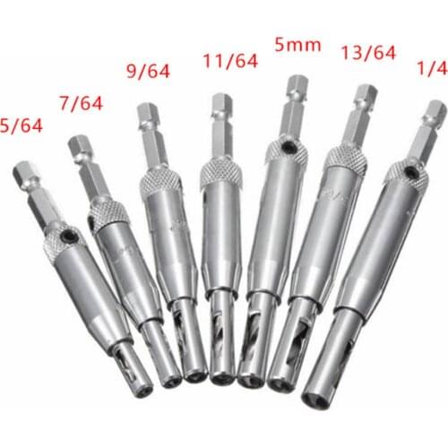 Door Window Hinge Hole Opener Woodworking Puncher Hexagon Positioning Wrench Tool Drill Bit Set