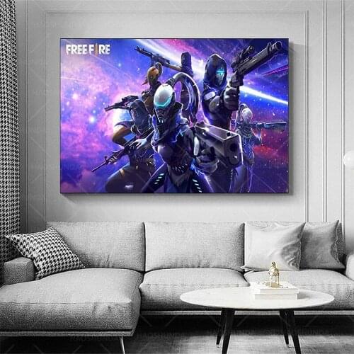 Game Video Garena Free Fire Poster Decorative Painting Canvas Wall Art Living Room Posters Bedroom Painting