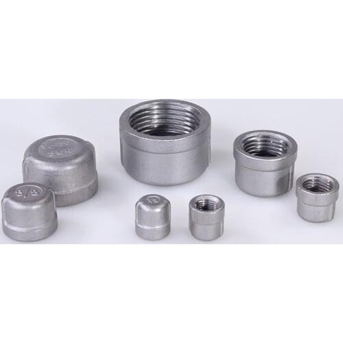 304 stainless steel inner silk tube cap/head/tube plug pipe fittings 1/8" 1/4" 3/8" 1/2" 3/4" 1" 1-1/4" 1-1/2" Female Thread