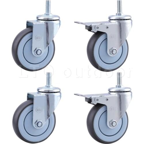 1PCS 2.5/3Inch Heavy Duty Rubber Swivel Caster Wheels Silent Caster For Furniture Wheel Carts Workbench Industrial Equipment