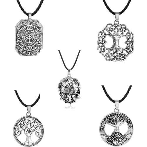 1pcs Celts Knot World Tree Pendant Necklace Viking Tree of Life Trinity Wicca Talisman Jewelry