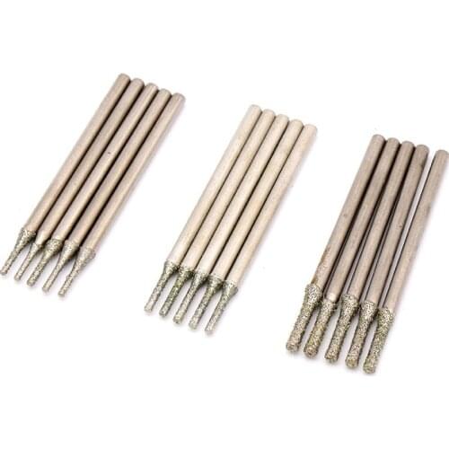 10pcs 0.4mm~3.0mm Diamond Coated Lapidary Drill Bit Hole Saw Tool Needle Solid
