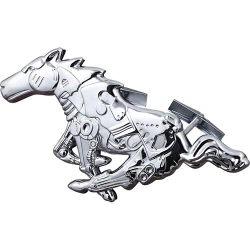 3D Logo Zinc Alloy Mustang Horse Front Hood Grille Emblem Sticker Running Horse Decal Mustang Car Accessories Car Styling