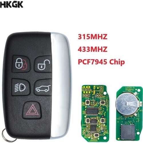 5pcs/lot 5 Buttons Smart Remote Car Key 433/315Mhz For Land Rover Range Rover Sport Evogue LR4 2010-2015 Car keys