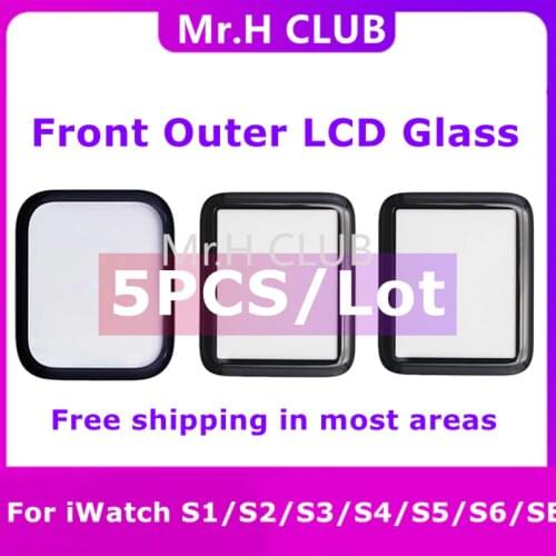 5Pcs Front Outer Glass For Apple Watch Series Lens Cover Replacement Parts For iWatch Series S1 S2 S3 S4 S5 38mm 42mm 40mm 44mm