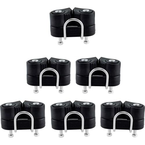 6Pcs Black 2 Row Sailboat Cam Cleat Fast Entry Cam Cleat Breaking Load 900kg