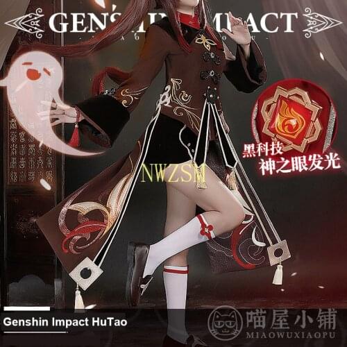 Anime Genshin Impact Hutao Cosplay Costume Game Suit Uniform Hu Tao Halloween Costumes For Women 2021 New