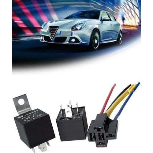 Automotive Relay 40A/DC12V 14CM Five-legged Iron Back Waterproof For Octavia Fabia Superb B5 Bora Golf 4 MK4 Auto Switch