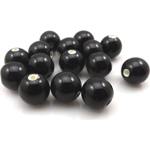 Free Shipping 14mm Black Round Ceramic DIY Loose Beads (100pcs/Lot)