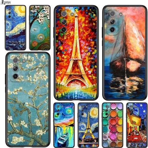 Van Gogh Painting for Samsung Galaxy S21 Ultra Plus Note 20 10 9 8 S10 S9 S8 S7 S6 Edge Plus Black Phone Case