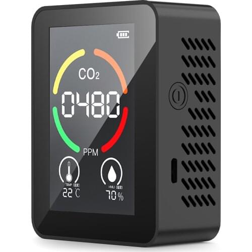KKmoon 3-in-1 CO2 Detector Temperature Humidity Monitor Air Quality Detector USB Rechargeable Indoor Carbon Dioxide Detector