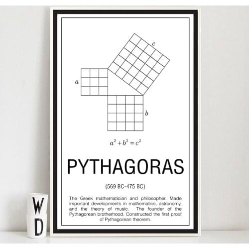 Quote Wall Art Mathematical Pythagoras Canvas Paintings for Interior Home Room Decor Picture Modular Wall Posters Frameless