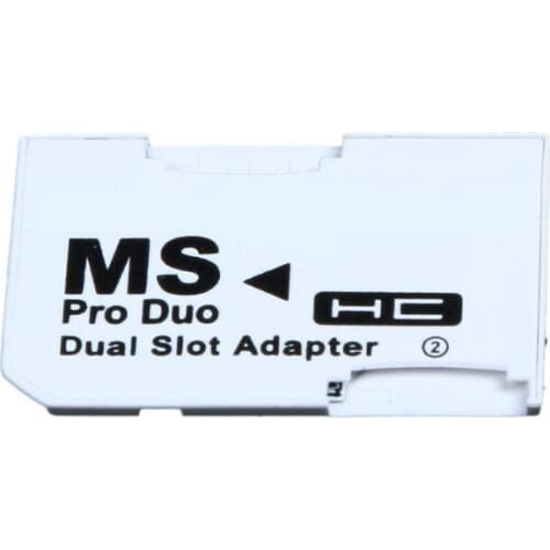 ALLOYSEED Game Memory Card Adapter 2 microSD/micro SDHC Cards Adapter Micro SD TF to Memory Stick MS Pro Duo for PSP Card White