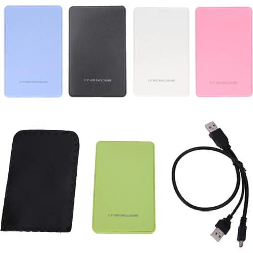 5 Colors 2.5" USB 2.0 SATA HD Box 1TB HDD Hard Drive External Enclosure Case Support Up to 2TB Data Transfer Backup Tool For PC